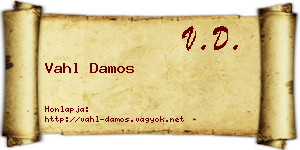 Vahl Damos névjegykártya